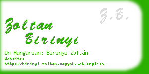zoltan birinyi business card